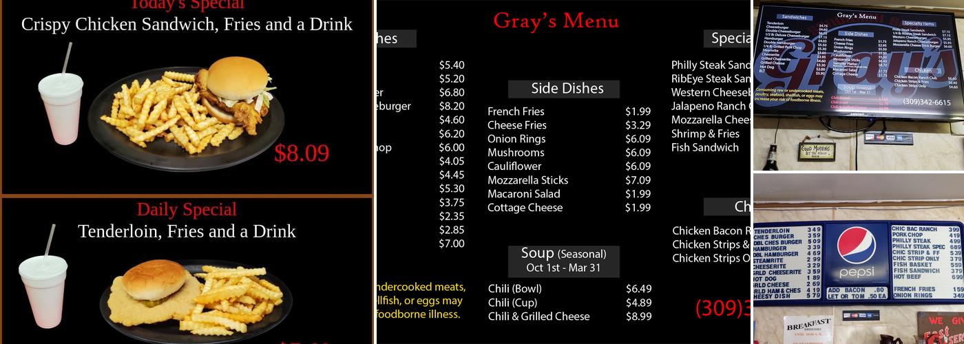 Gray's Sandwich Shop Menu