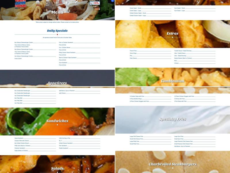 Canada Steak Burger Menu