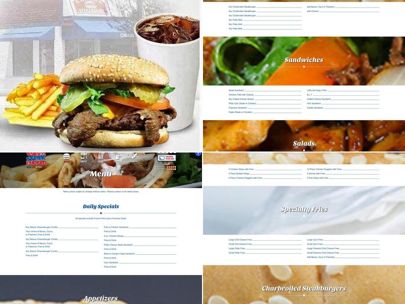 Canada Steak Burger Menu