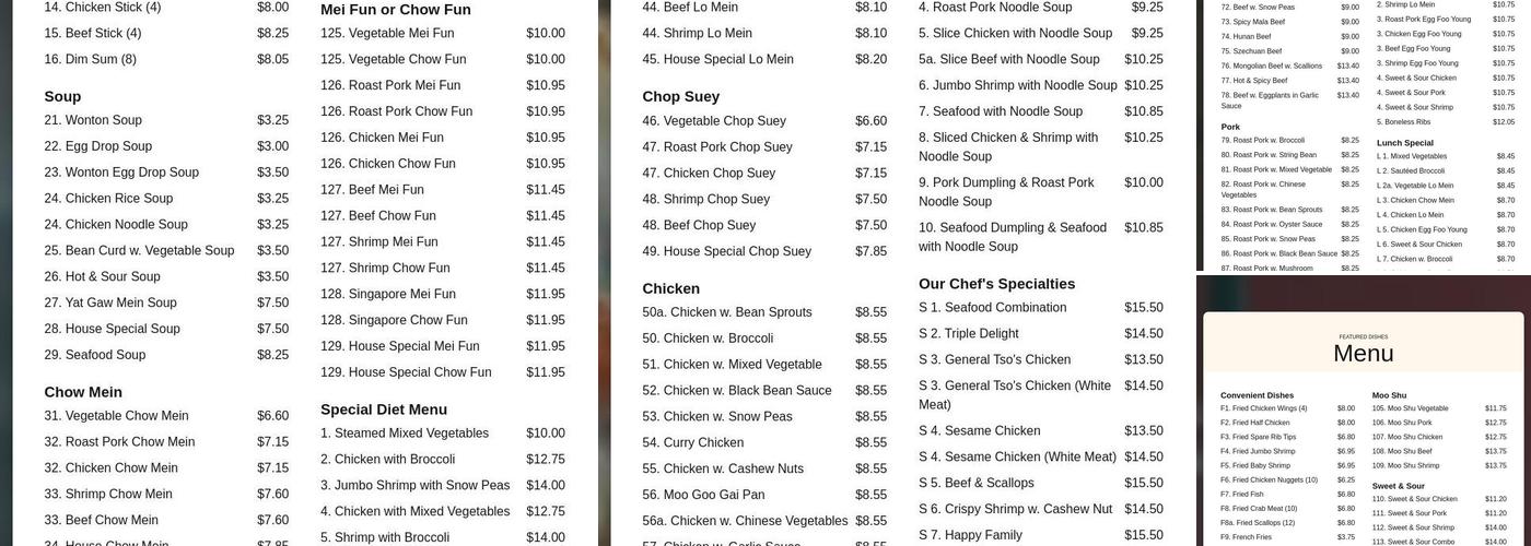 Panda House Menu