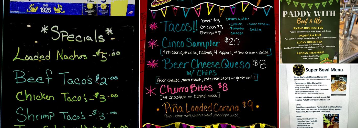 Beef & Ale Menu