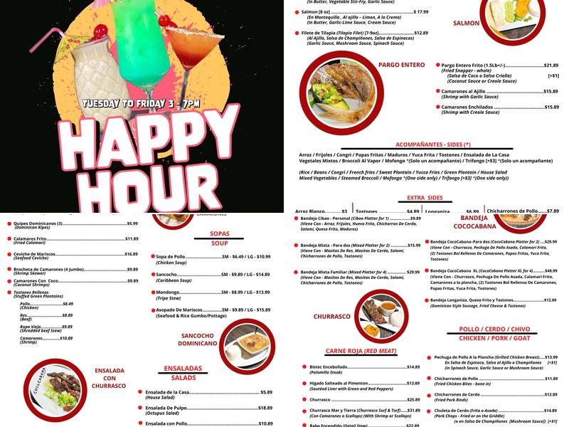 CocoCabana Bar & Grill Menu