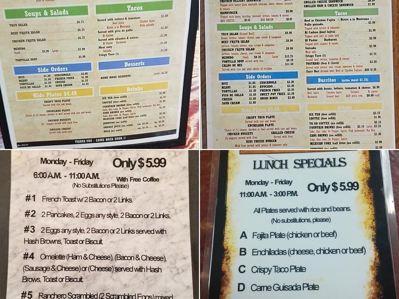 Rancho Grande Cafe Menu