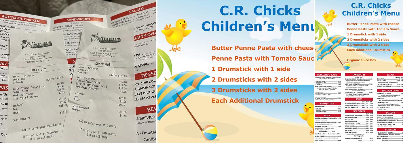 C.R. Chicks (Wellington) Menu