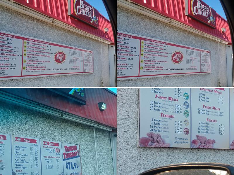Bush's Chicken Menu