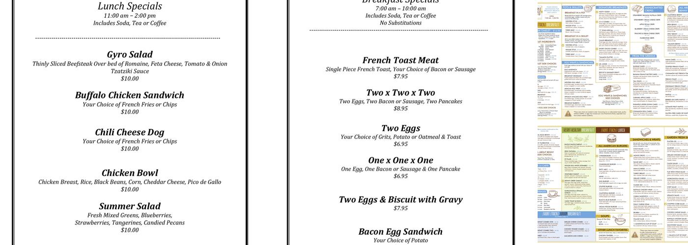 Short Stacks Menu