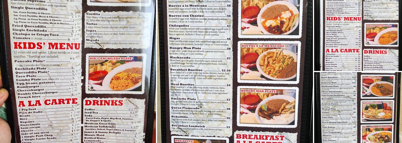 Veronica's Restaurant Menu