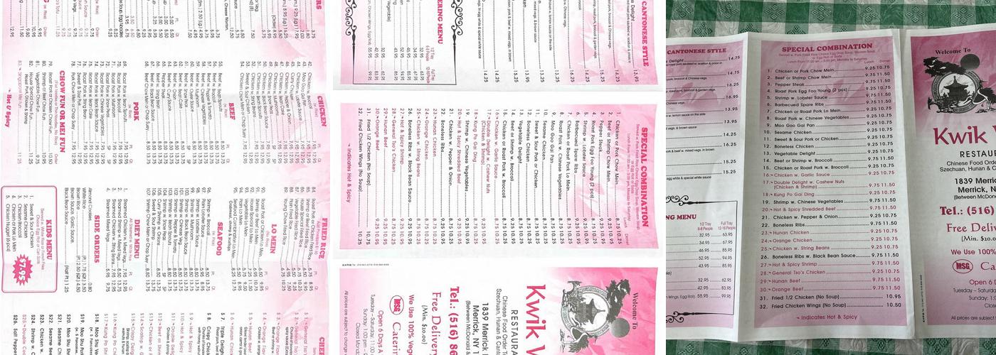 Kwik Wok Menu