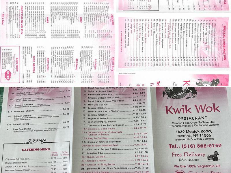 Kwik Wok Menu