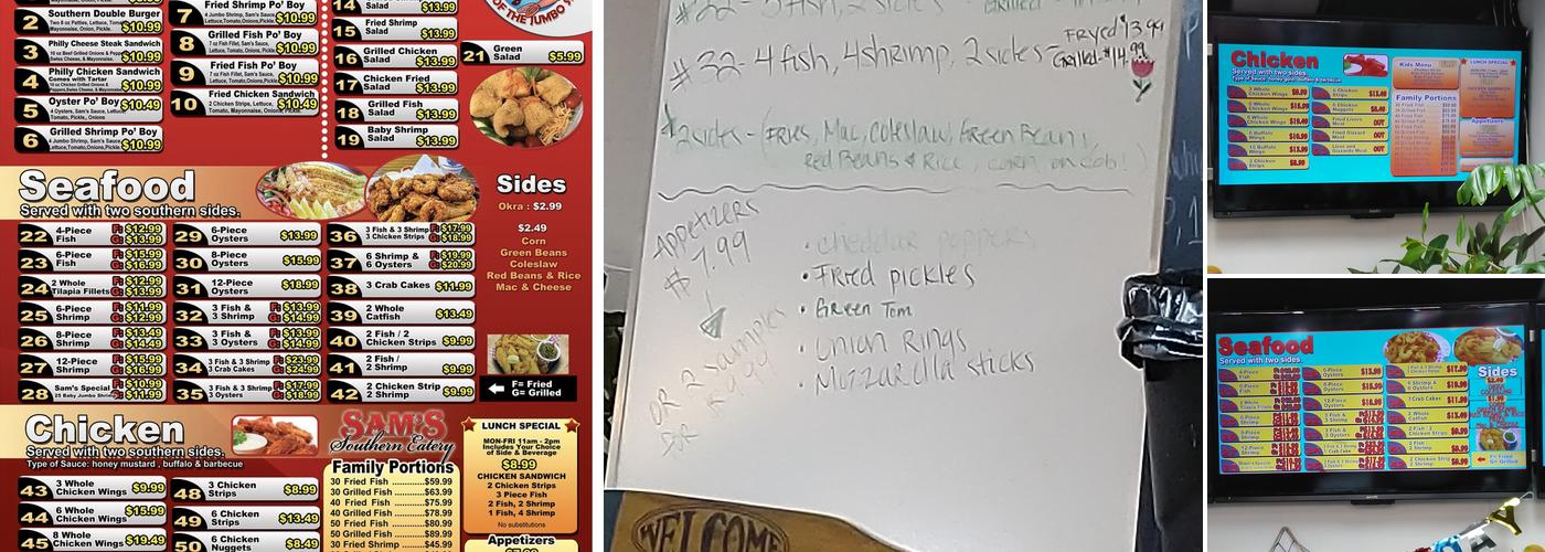 Sam's Southern Eatery Waco TX Menu