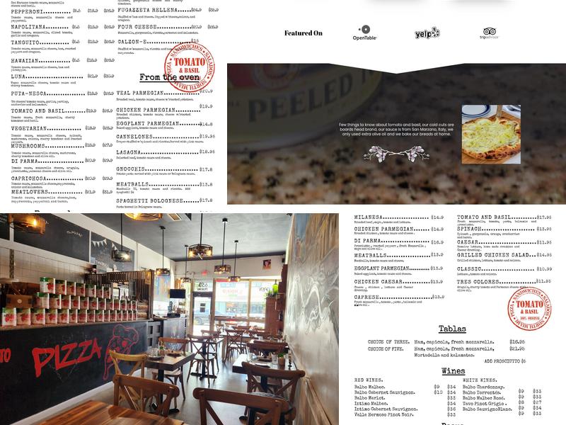Tomato & Basil Menu