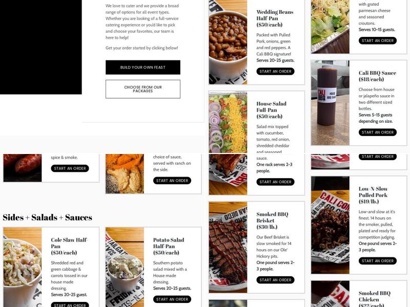 Cali BBQ Menu