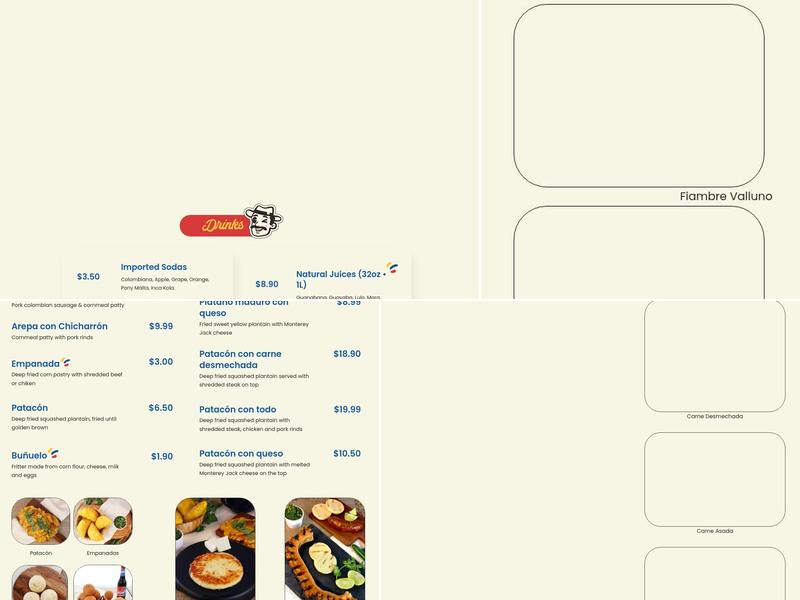 Sabores Colombianos Menu