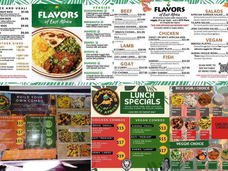 Flavors of East Africa Menu