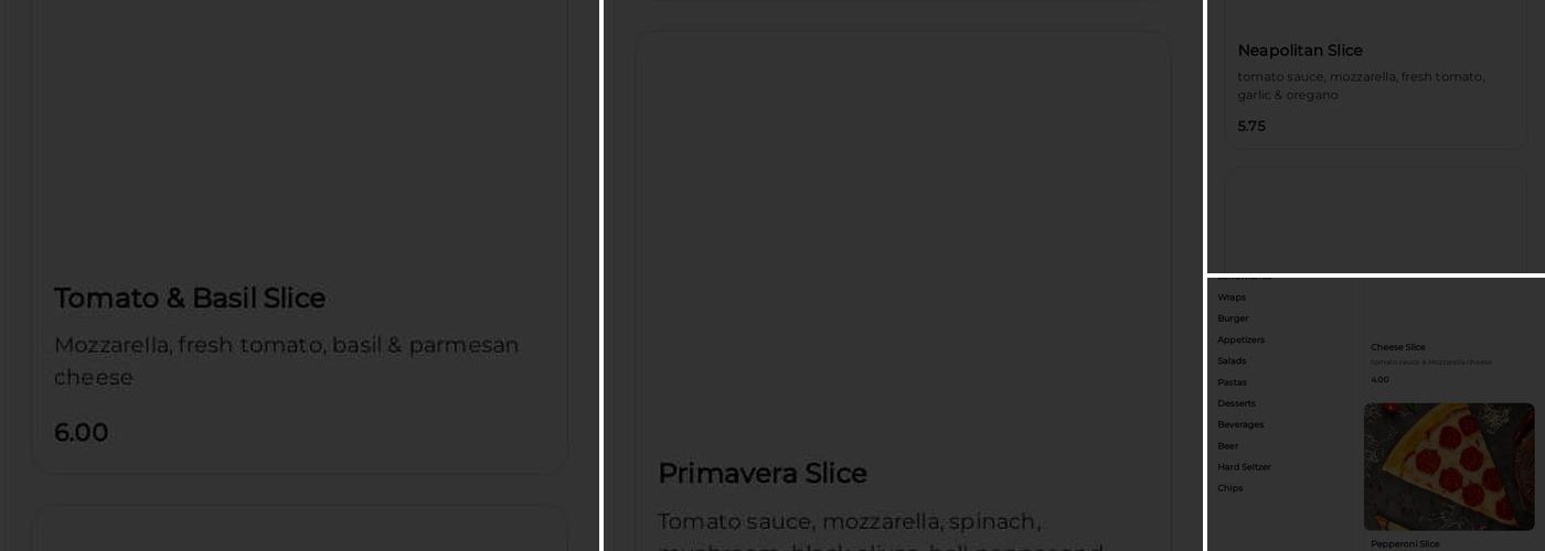 Moncheese Pizza Menu