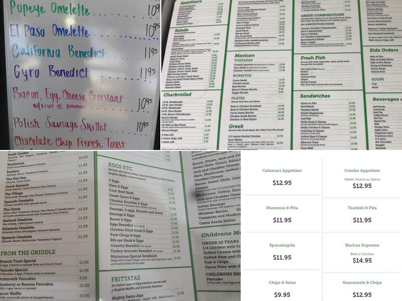 Patty's Cafe Menu