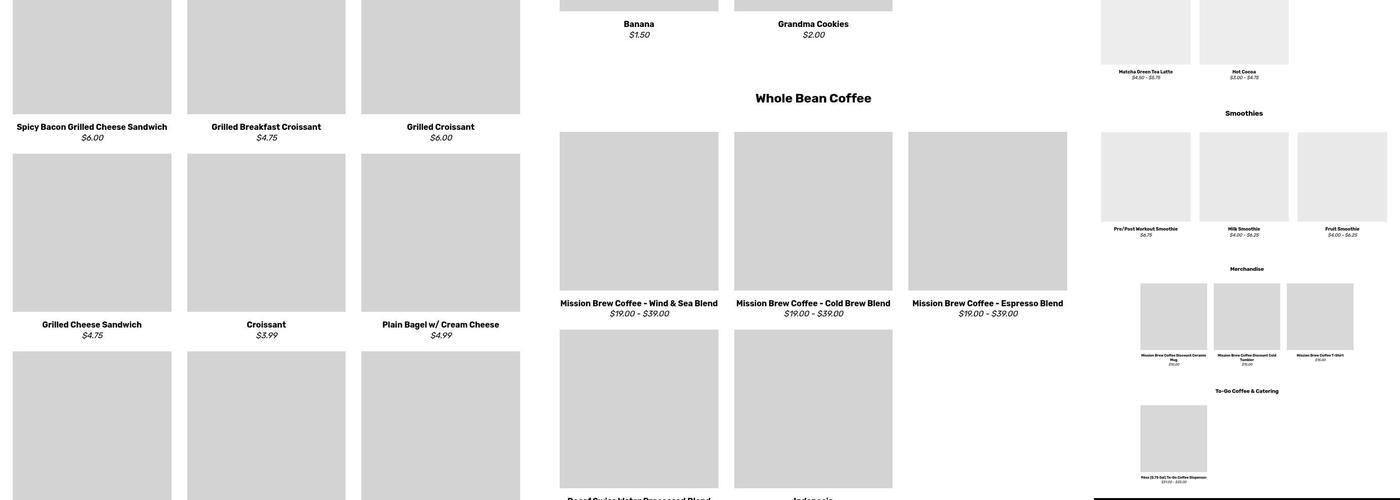 Mission Brew Coffee Menu