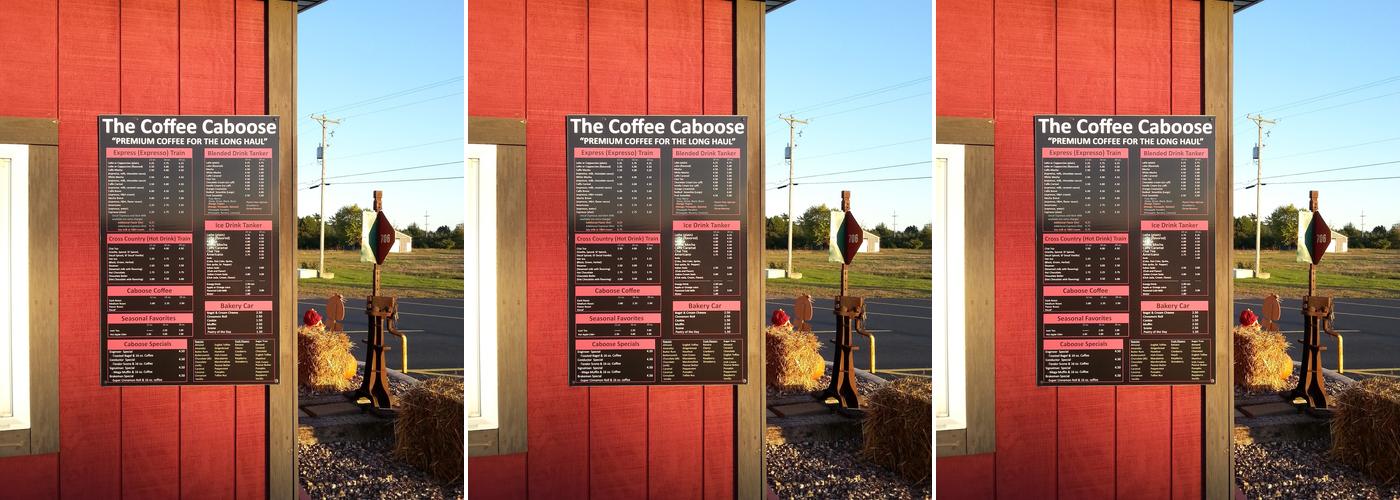 Coffee Caboose Menu