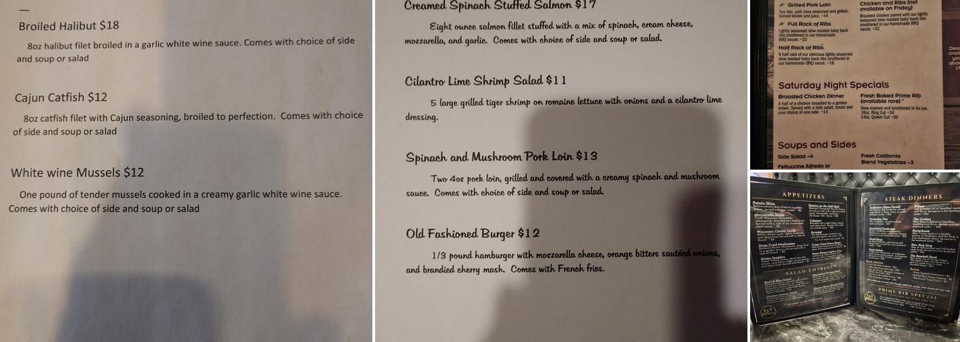 T&T Steakhouse Menu