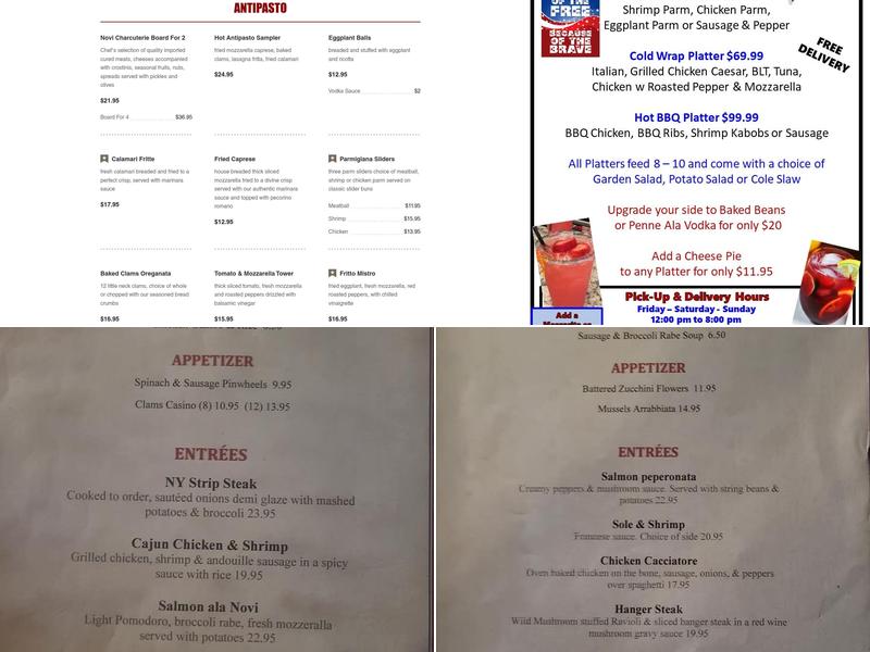 Novi Restaurant Menu