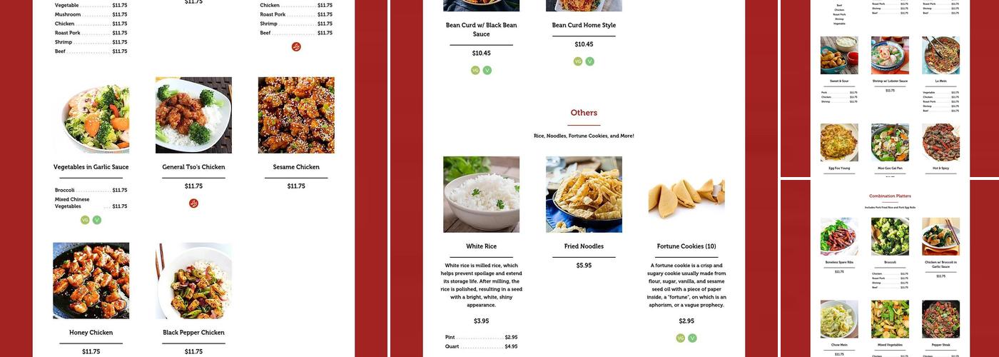 Hong Kong Buffet Menu