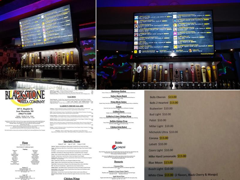Blackstone Pizza Co Menu