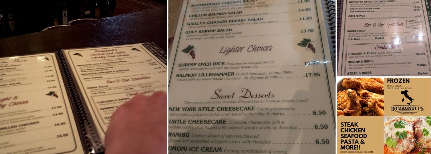 Romagnoli's Menu