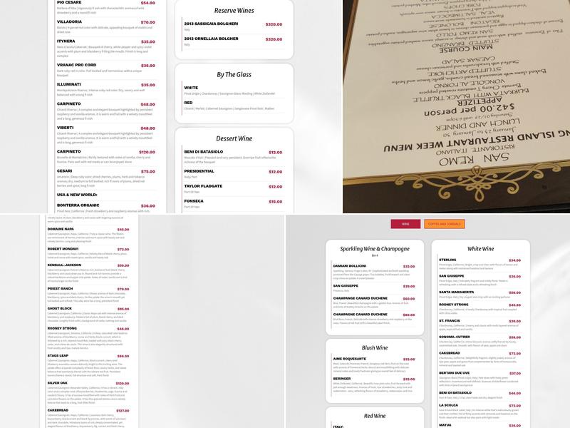 San Remo Restaurant [Gluten Free] Menu