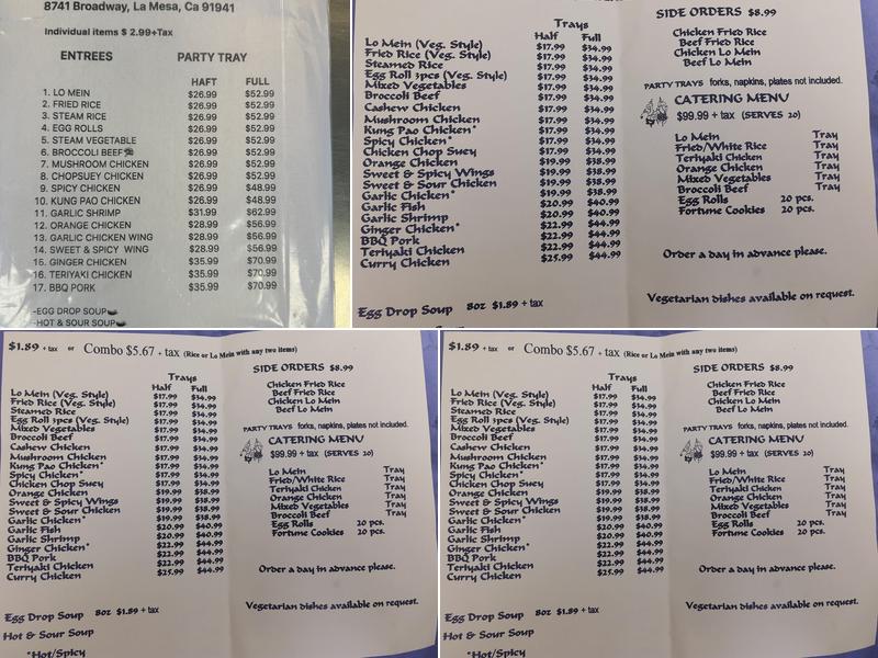 Beijing Express Menu