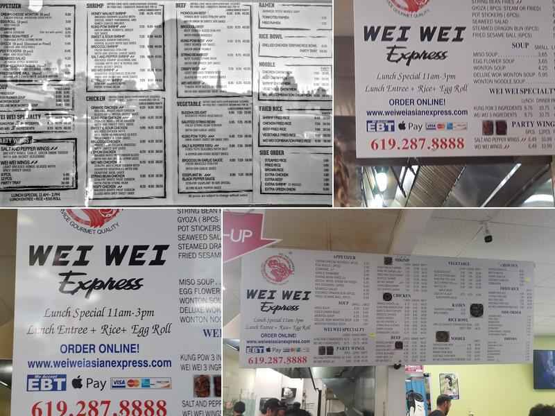 Wei Wei Asian Express Menu