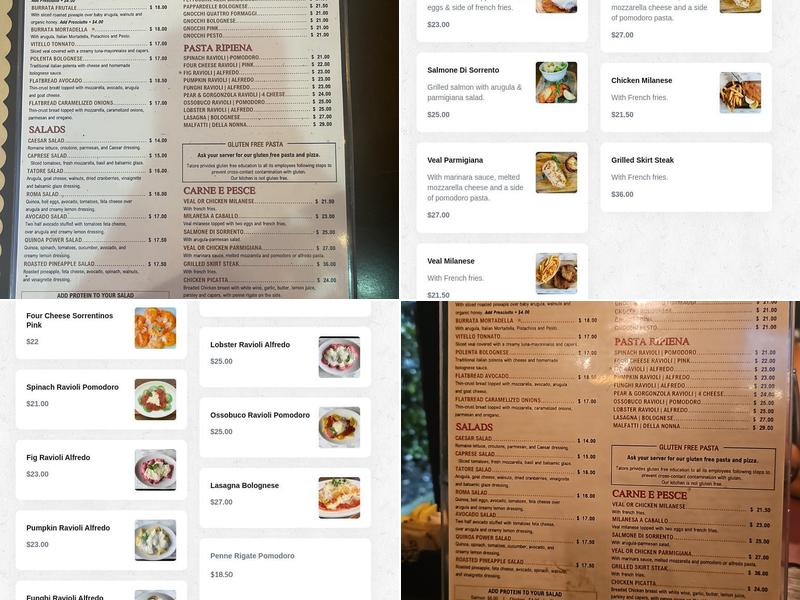 Tatore Ristorante Italiano Menu