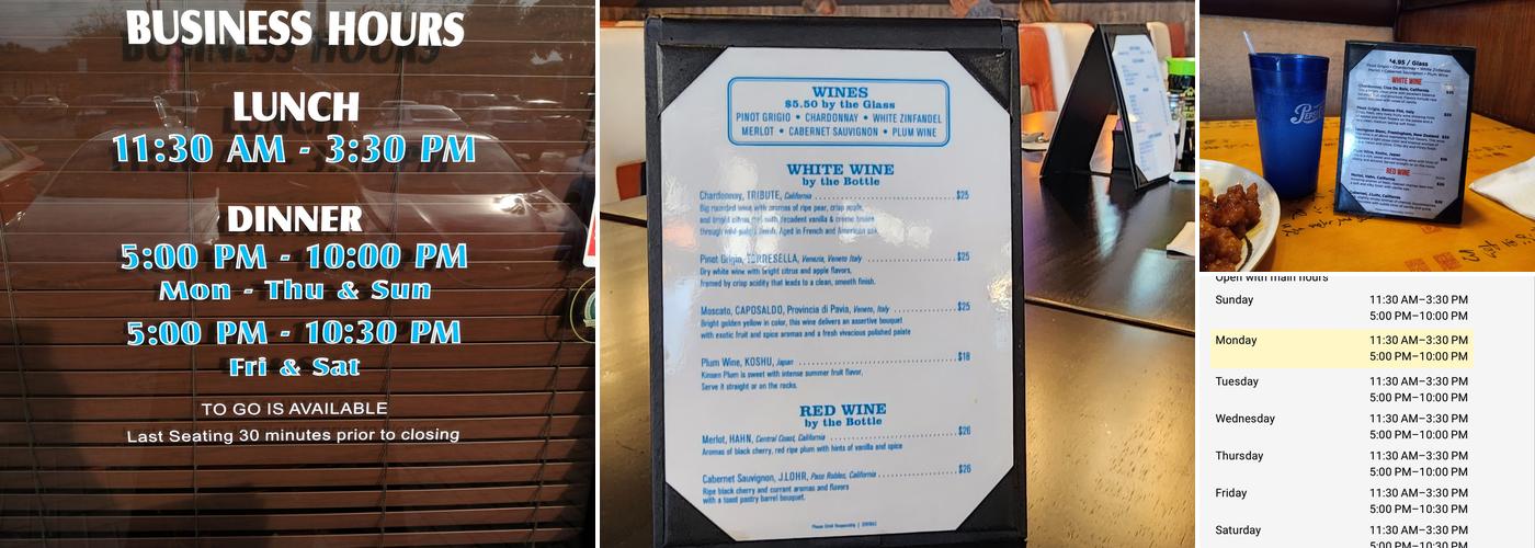 Ginza Japanese Buffet Menu