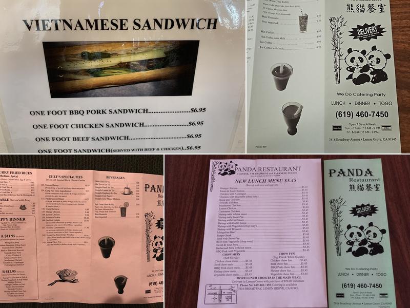 Panda Restaurant Menu