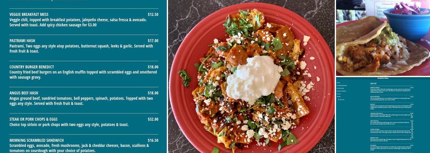 Crest Cafe Menu