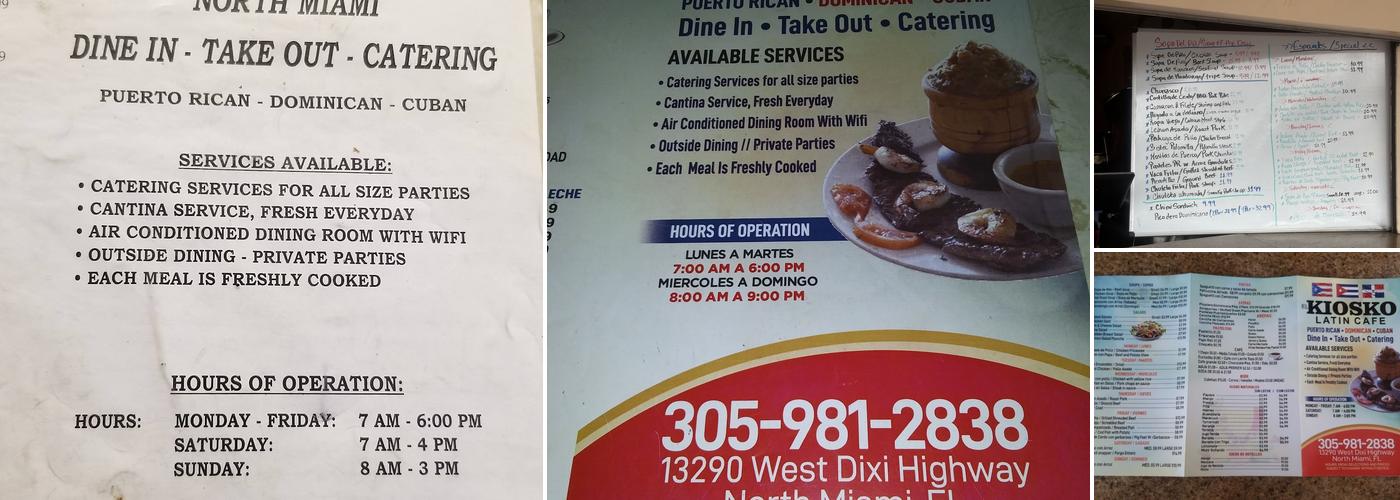 El Kiosko Latin Cafe Menu