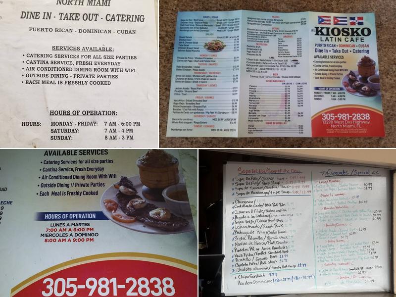 El Kiosko Latin Cafe Menu