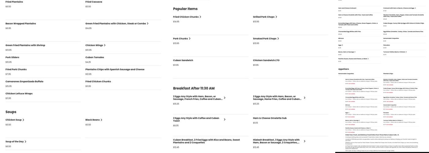 Three Palms Cuban Cafe Menu