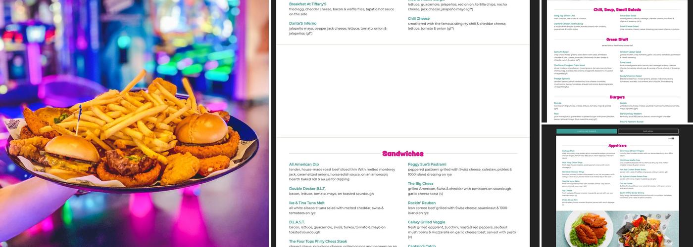 Corvette Diner Menu