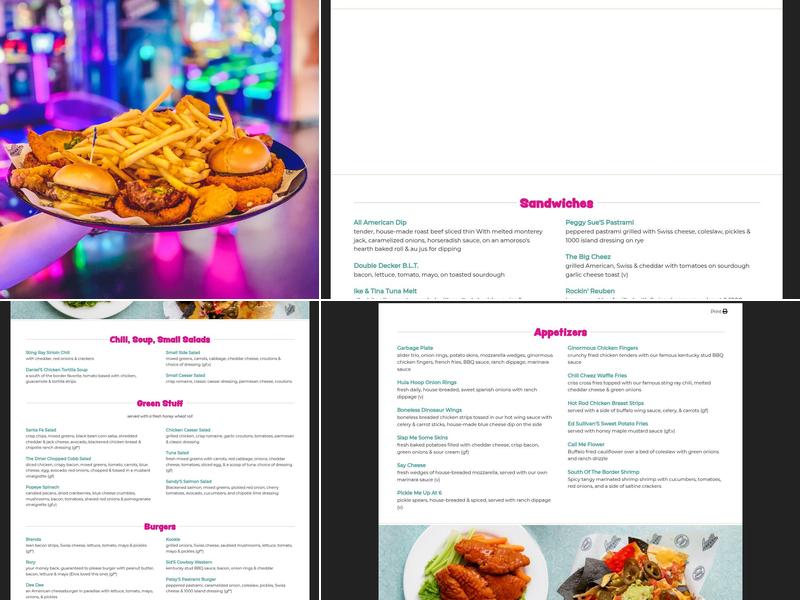 Corvette Diner Menu