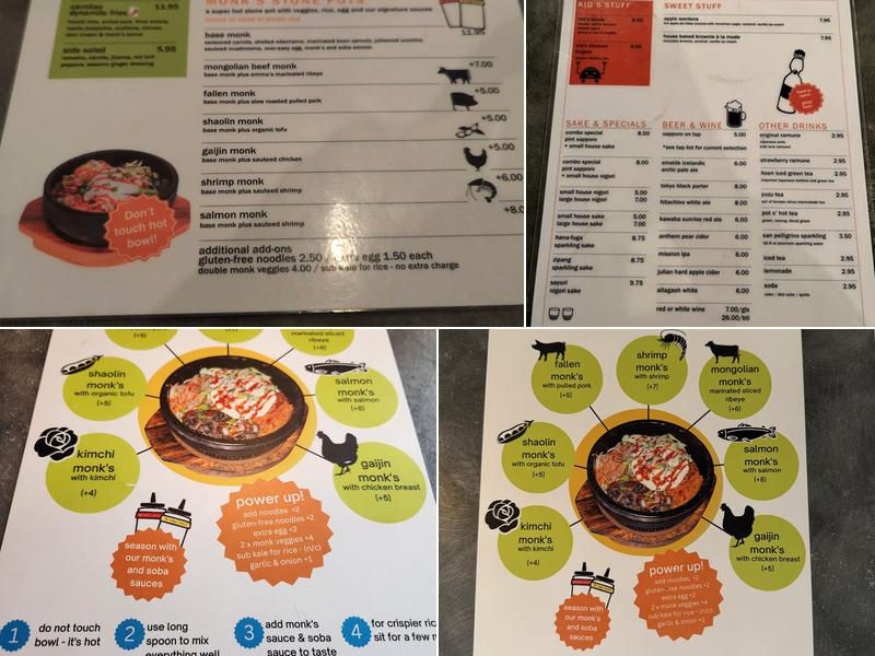 East Village Asian Diner Menu