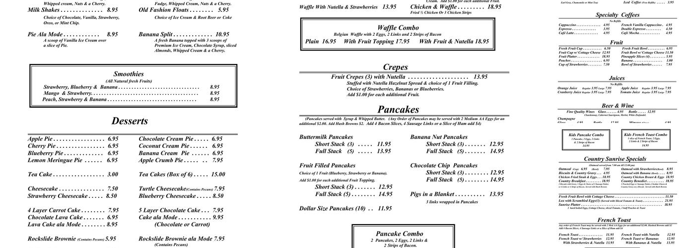 Carl's Cafe Menu