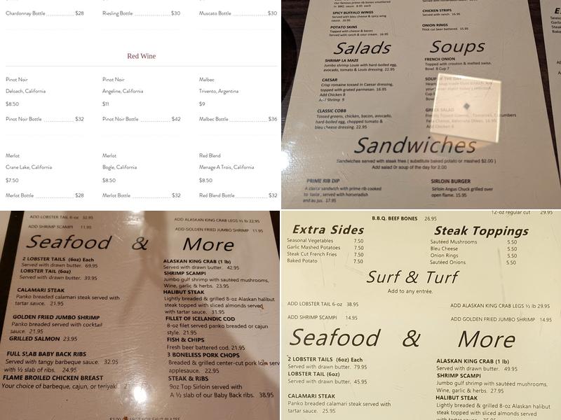 Cafe La Maze Menu