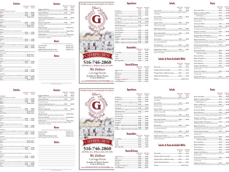 Gino's Menu