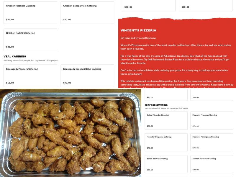 Vincent's Pizzeria Menu