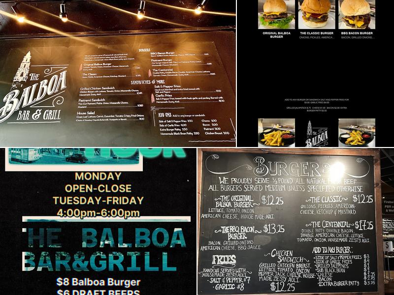 The Balboa Menu