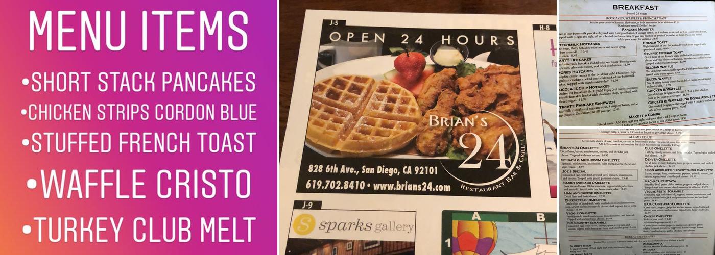 Brian's 24 Menu
