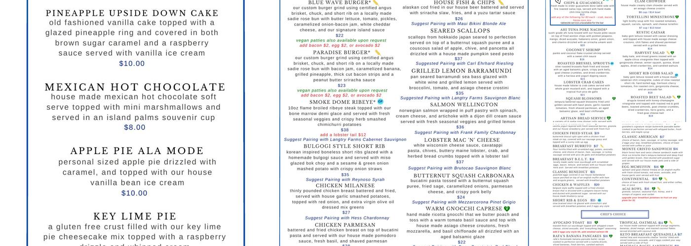 Blue Wave Bar & Grill Menu