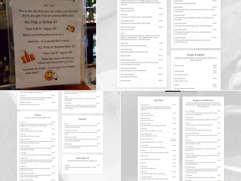 Mainstream Bar & Grill Menu