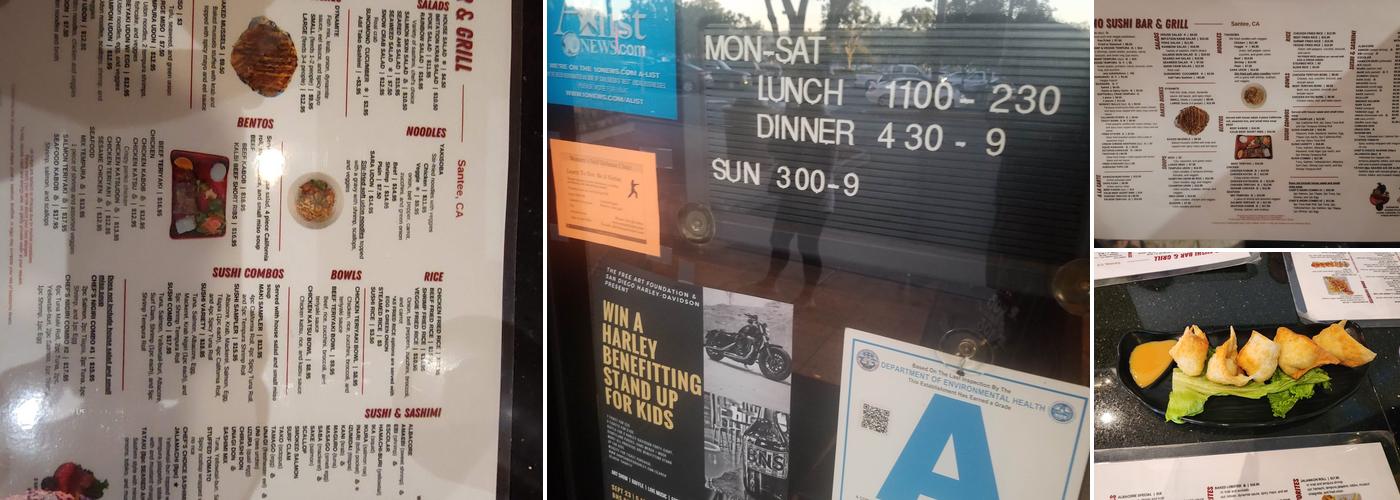 Domo Sushi Bar & Grill Menu