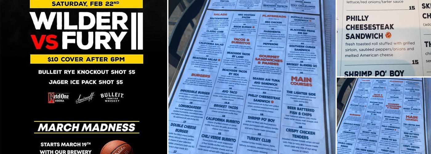 Beachside Bar & Grill Menu